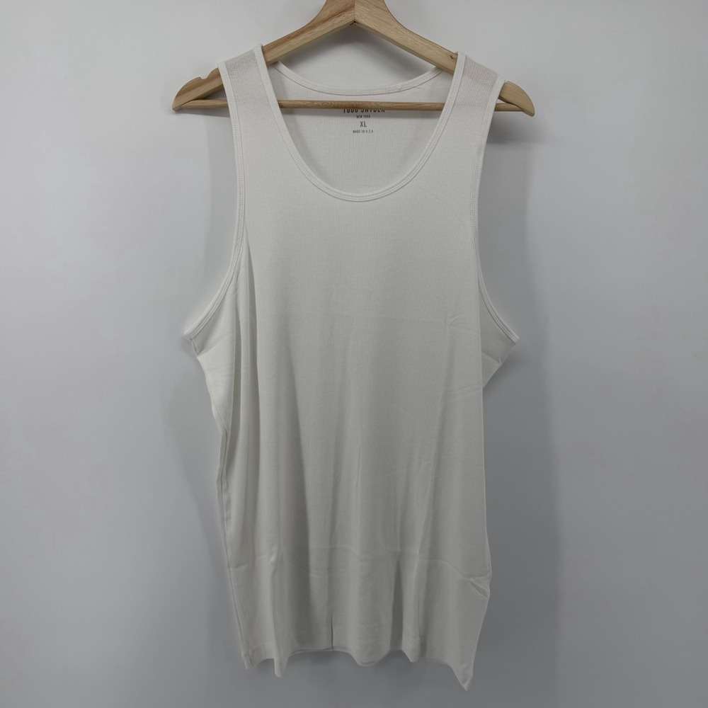 Todd Snyder Tank Top Mens XL White Ribbed Tank Top KN1270422 Pima Cotton Modal